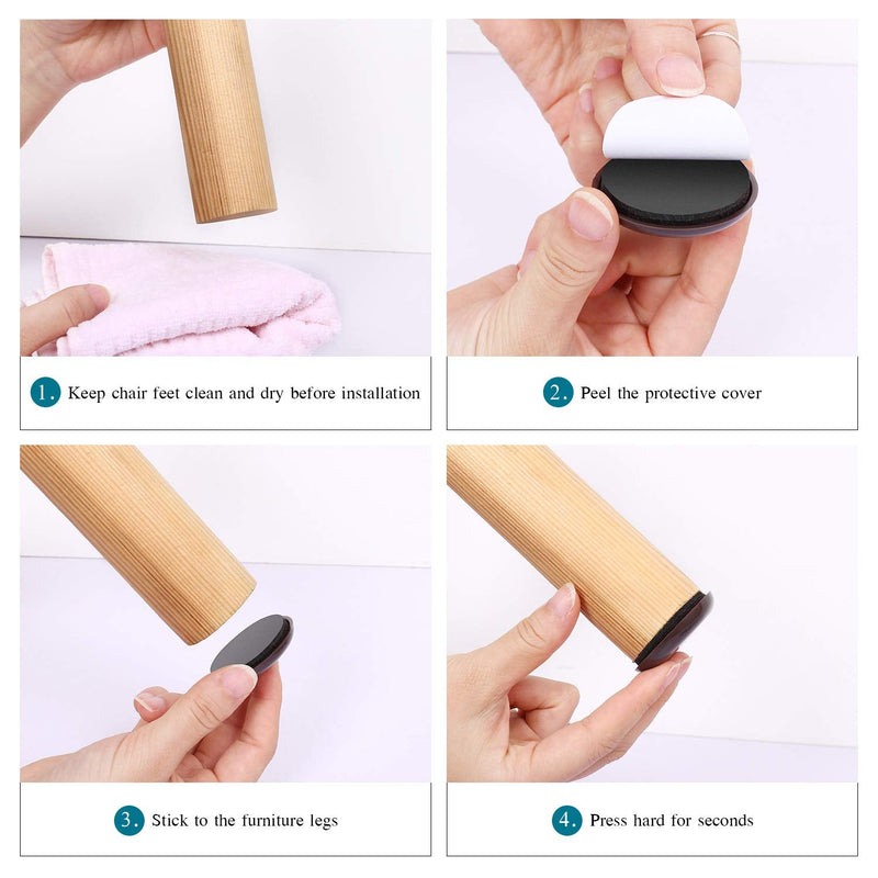 Ezprotekt Round Brown 16 Value Pack Self-Stick Furniture Sliders 2-1/8" Furniture Moving Pads Heavy Duty Adhesive Furniture Movers for Carpet Chair Glides Chair Slider for Carpet (Brown, 16 Pack) 2 1/8"