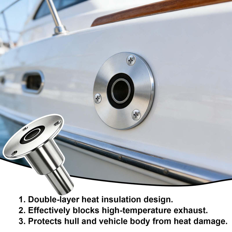 Diesel Heater Exhaust Through Wall - Bryxium 24mm Stainless Steel Thru Hull Fitting Pipe and 2 Elbow Connector Tube with 4 Clamps, Diesel Heaters Vent Port Accessories for Car Boat RV