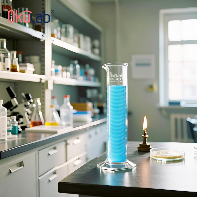 Graduated Cylinder, 2pcs of Vol.250ml, Borosilicate 3.3 Glass Cylinder, Lab Cylinders Glass Measuring Cylinder,MCG250A2 2 Pcs of 250ml