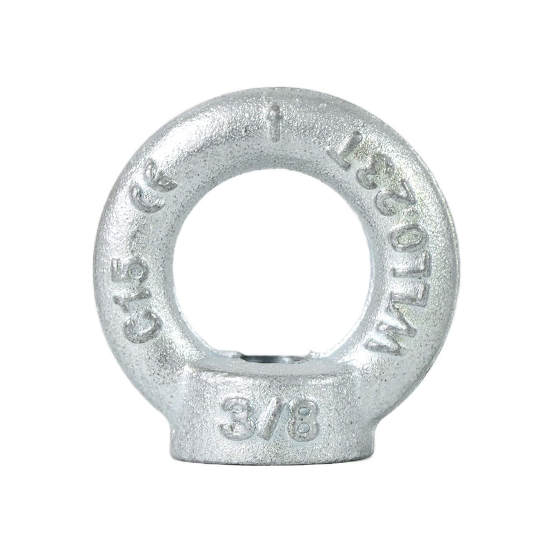 3/8"-16 Lifting Eye Nuts, Drop Forged C15 Galvanized Threaded Fastener, UNC Standard Ring Shape Lifting Eye Nut, 4 Packs 3/8"-16