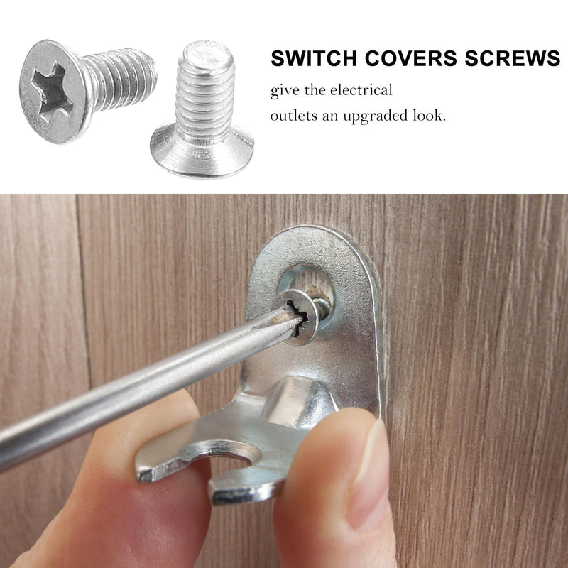 Uonlytech 600 Pcs Panel Screws Durable Upholstery Screws Light Screws Duplex Wall Plate Screws Wall Plates for Electrical Outlets Self Tapping Screws Plate Screw Faceplate Set