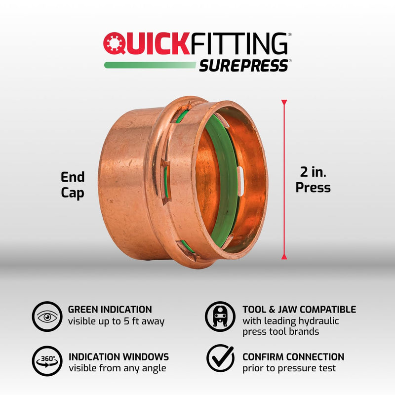 QuickFitting SurePress 2" Copper Press Cap 2 in. 1