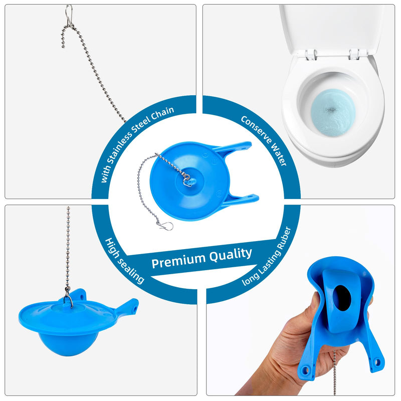 Hibbent 2 Pack Toilet Flapper Replacement, Compatible with Gerber 99-788, 3 Inch Flapper Replacement Water Conserving, High Performance, Easy to Install- Blue Color