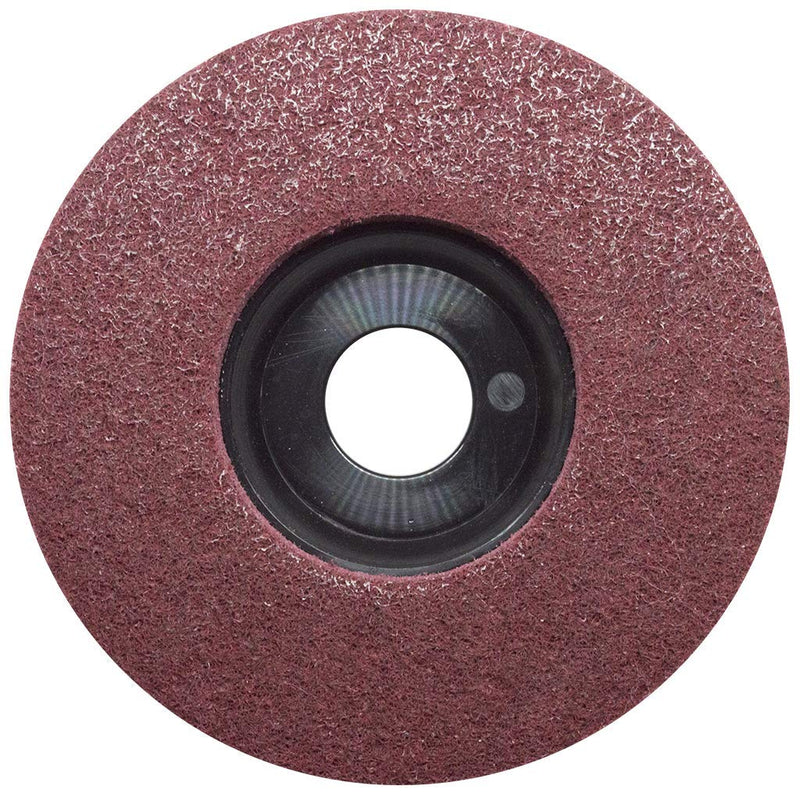 Benchmark Abrasives 4-1/2" Diameter Surface Preparation Non Woven Discs with 7/8" Arbor for Die Grinder Surface Grinding Polishing Burr Finish Rust Paint Removal (Pack of 10) (Maroon - Fine) Maroon - Fine