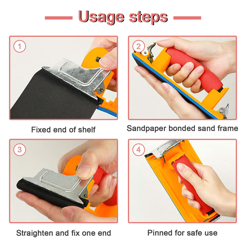 Hand Sander, Sandpaper Holder with Sponge Handle, 7 x 3.5 inch Manual Hand Sanding Block for Drywall Wood Metal Furniture Polishing, 1 Pack