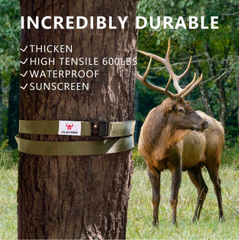 1" x 6.6' Trail Cam Strap,1800 lbs Heavy-Duty Trail Camera Straps, Game Cam Mounting,Tree Belts,Durable Nylon Fiber,Long-Lasting Alloy Buckle (Army Green 10Pcs) Army Green 10Pcs