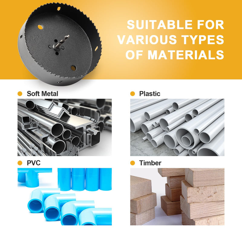 1 1/8 inch Hole Saw Drill Bit for Metal and Wood, M42 Bi-Metal Hole Cutter with 1.5” Cutting Depth for Plywood, Fiberglass, Acrylic, Drywall and Sheet Steel Frosted Black 1-1/8"(29mm)