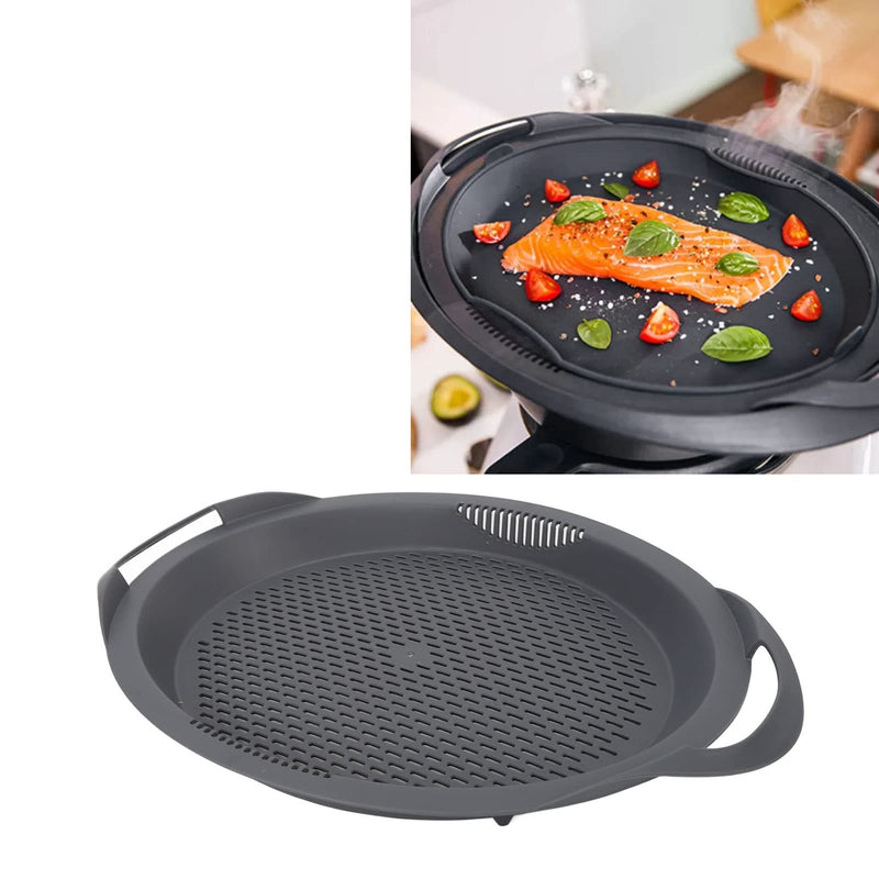Raguso Crisper Tray Cooking Pan Food Grade Material Cooking Machine Steaming Tray Compatible Container Handles for Varoma TM6 TM5 TM31
