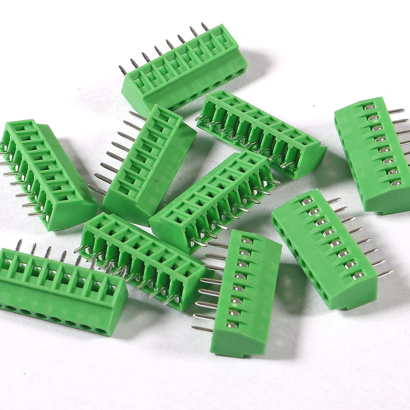 DIANN 10pcs PCB Connectors 8Pin 2.54mm 0.1" Pitch Screw Terminal Block Connector 150V 6A PCB Terminal Block Connector for 26-18AWG Cable 8Pin-10pcs