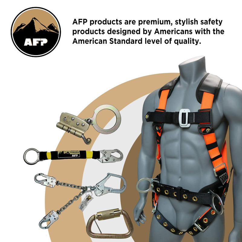 AFP Tongue Buckle Body Belt, Heavy-Duty Tool Belt for Pouches, Work Belt, PPE for Safety Harness, Work Positioning, Construction, Fall-Protection, Carpenters (OSHA/ANSI rated) 1.75’’W, Black (Small) Small