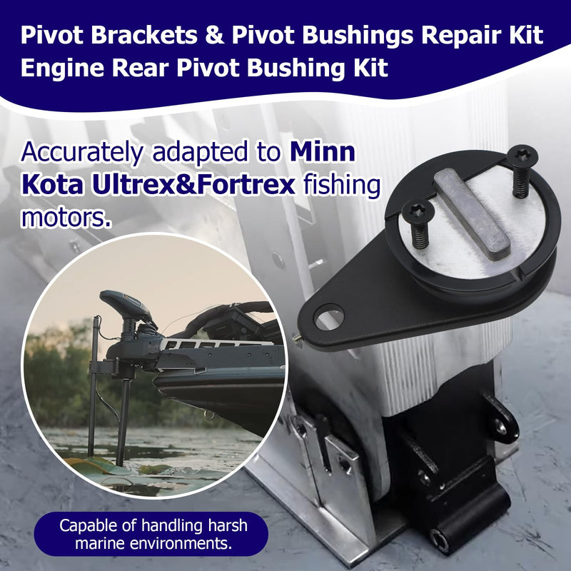 2281932 2287300 2283411 Pivot Brackets & Pivot Bushings Repair Kit Engine Rear Pivot Bushing Kit Fits for Minn Kota Ultrex & Fortrex Trolling Motors, Replacement 2281932 2287300 2283411