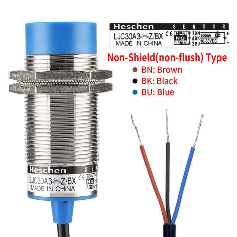 M30 Capacitive Proximity Sensor Switch Non-Shield Type LJC30A3-H-Z/BX Detection 1-15mm 10-30VDC 200mA NPN Normally Open(NO) 3 Wires