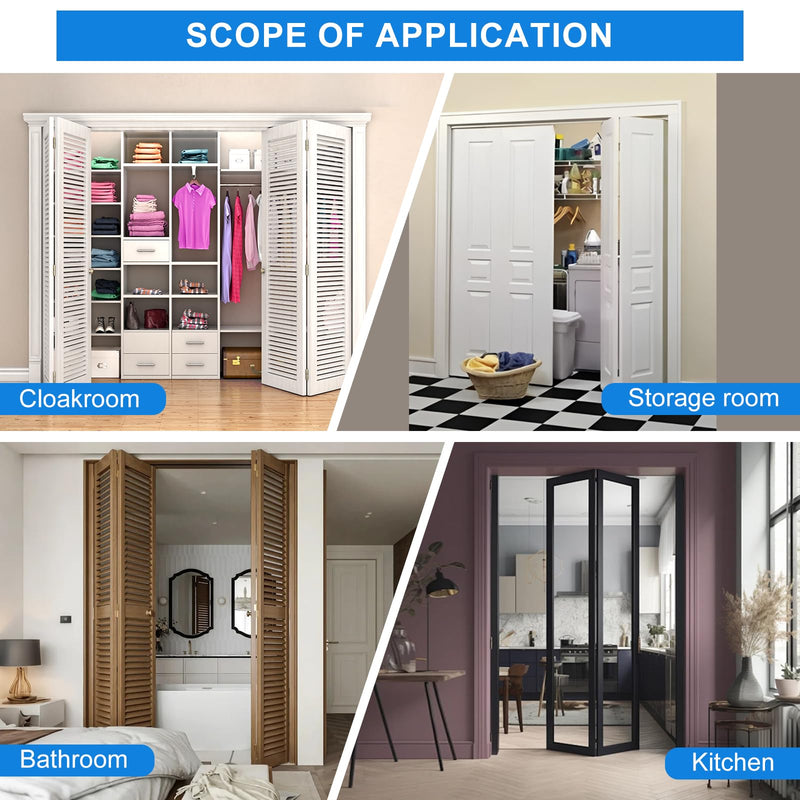 Bifold Door Hardware Kit with 30-inch One-Piece Track, Bi-fold Closet Door Track Kit, Bifold Closet Door Hardware Kit, Folding Door Hardware Repair Replacement Tool Kit (30 INCH) 30 Inch Track