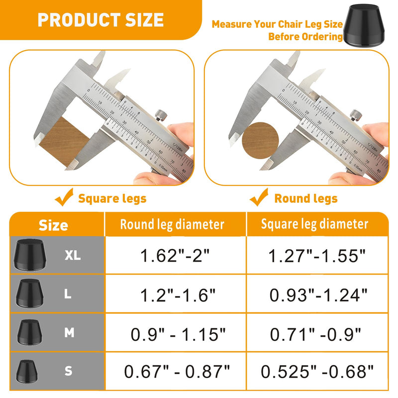 Furniture Sliders,24 PCS Chair Leg Sliders for Carpet, Furniture Movers Sliders, Carpet Chairs Furniture Glides, Floor Protectors, Carpet Moving Sliders Easily Move. (Black-Round Fit:1.2-1.6") Black Round L(1.2-1.6")