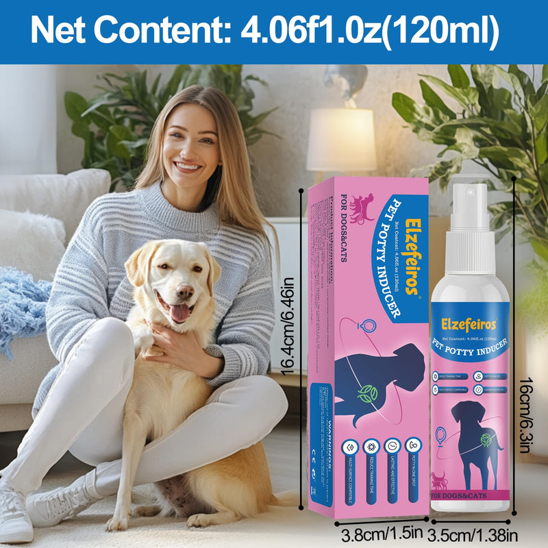 Dog Potty Training Spray,Go Here Potty Training Indoor & Outdoor,Dog Pee Attractant Spray,Training & Behavior Aids For Dogs Cats to Pee in One Spot,Prevent Your Pet from Soiling The Carpet,120ML 120ml