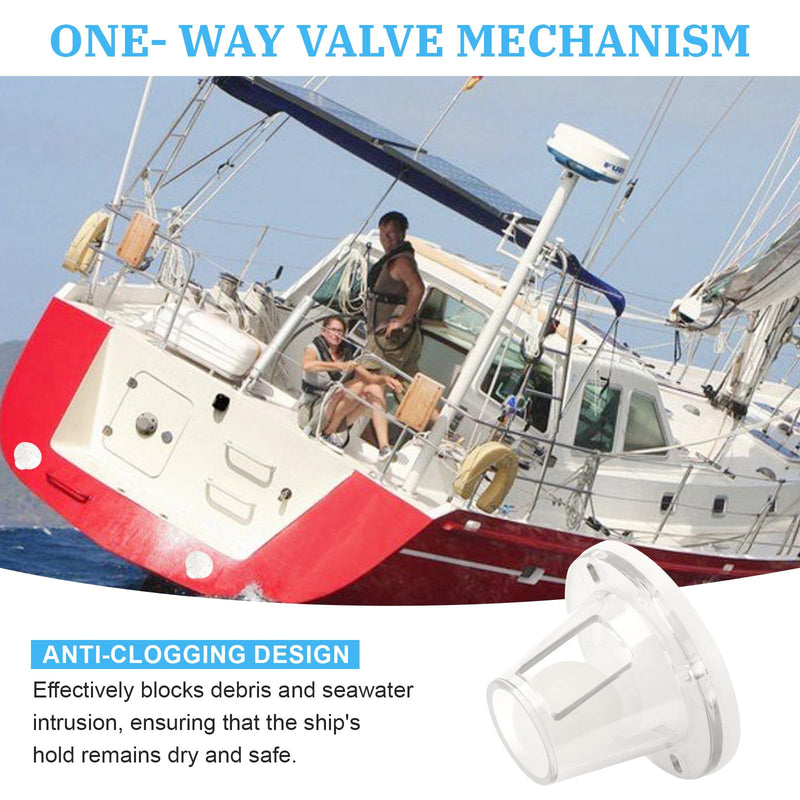 Boat Self-Bailing Ball Scupper Valve - Fits 3/4 Inch to 1-1/2 Inch scuppers for Boats- Boat Scupper Drain Valve Self-Bailing Ball Replaces Old Flapper Scuppers 2