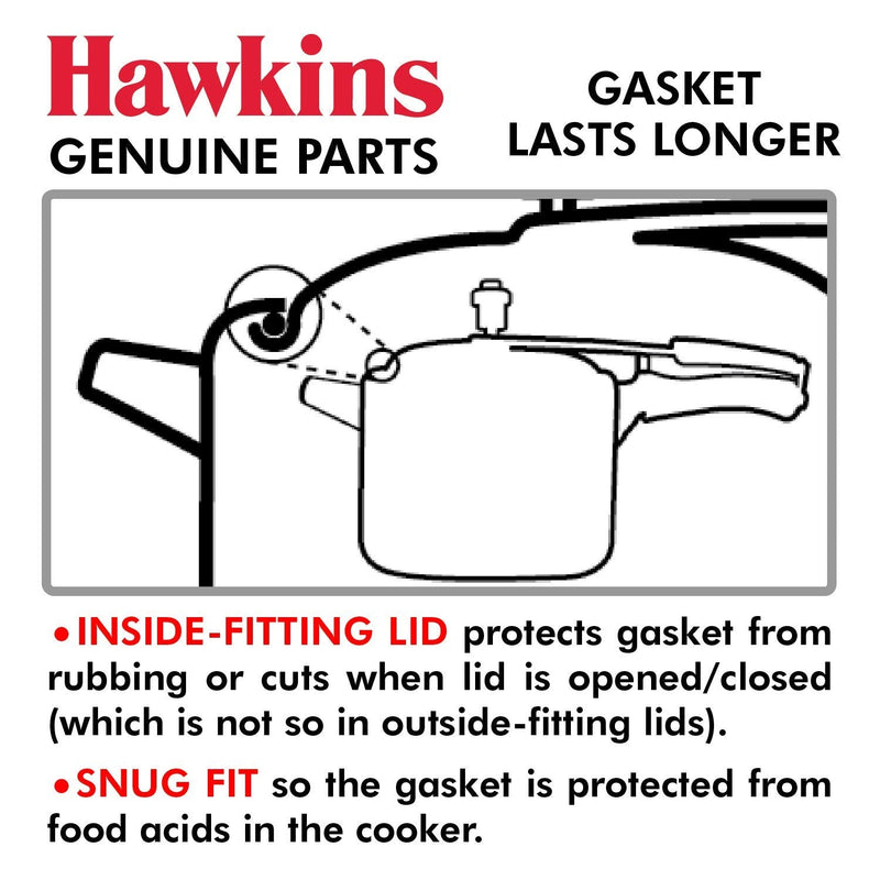 Hawkins A10-09 Gasket Sealing Ring for Pressure Cookers, 2 to 4-Liter, Black 4.2 Quarts