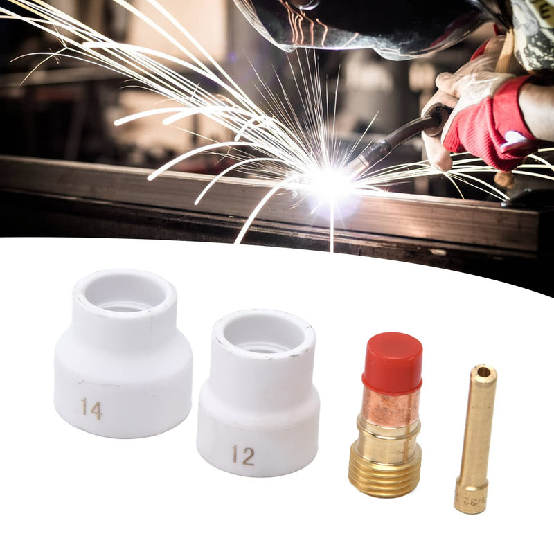 4Pcs Gas Lens Kit for Welding Torch Accessories with Collet Body Compatible with Common