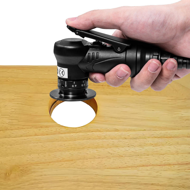 Handheld Pneumatic Chamfering Tool, 45 Degrees Arc Corner, 1/4 Inch Air Inlet, Mini Air-Powered Chamfer Machine For Metal Wood Beveling and Deburring(C&R Angle Blades) Black