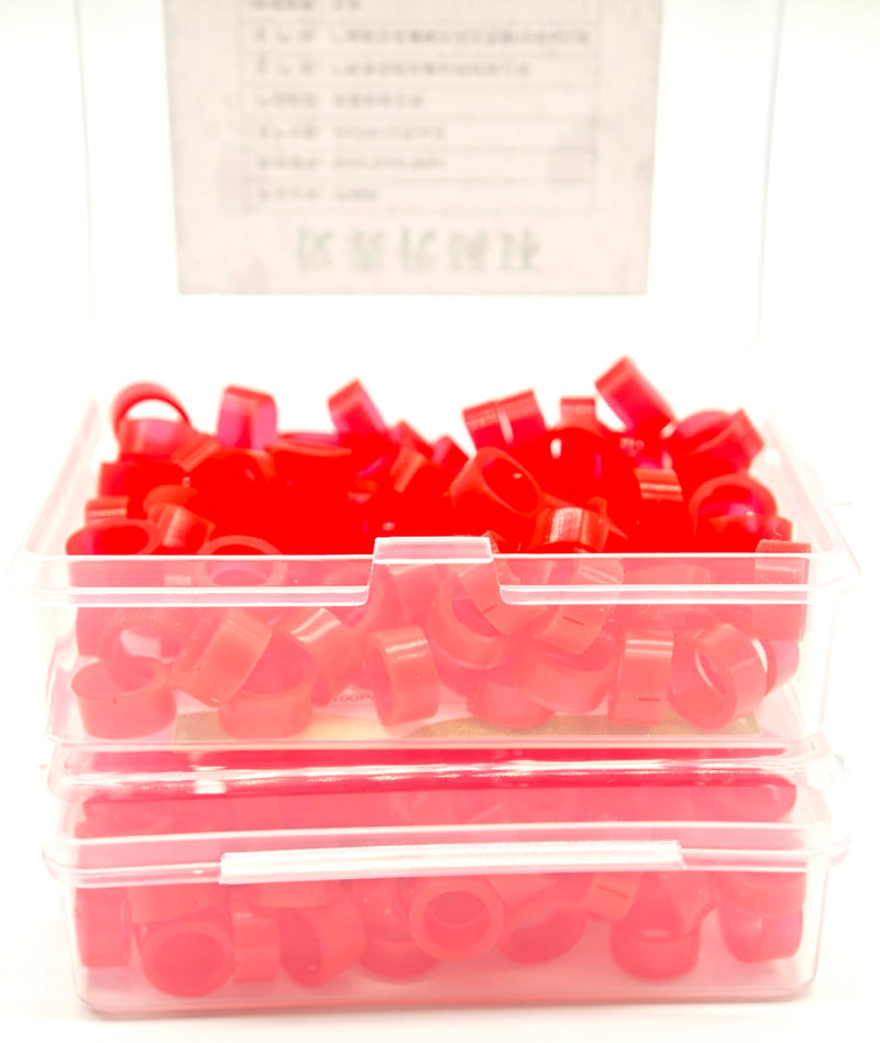 200pcs Dental Color Code Rings, 6mm Silicone Non-Toxic Orthodontic Rings Accessory, Autoclavable Instrument Identification System for Dental Clinics (Red, L) Red