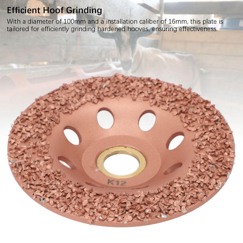Hoof Trimming Cutter Disc, Groove Disc for Trimmed Hooves, Designed with a Ti Coating, 100mm Diameter, Prevent Injuries to Livestock, Suitable for Cattle, Horses, Sheep