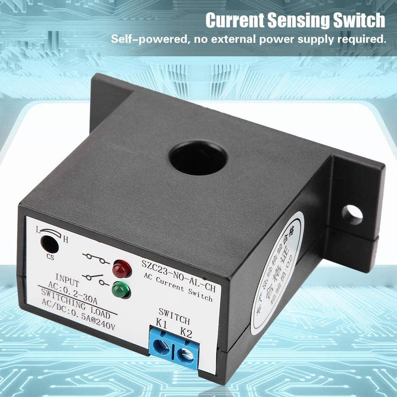 Current Sensing Switch, Normally Open Current Sensing Switch Adjustable AC 0.2-30A SZC23-NO-AL-CH