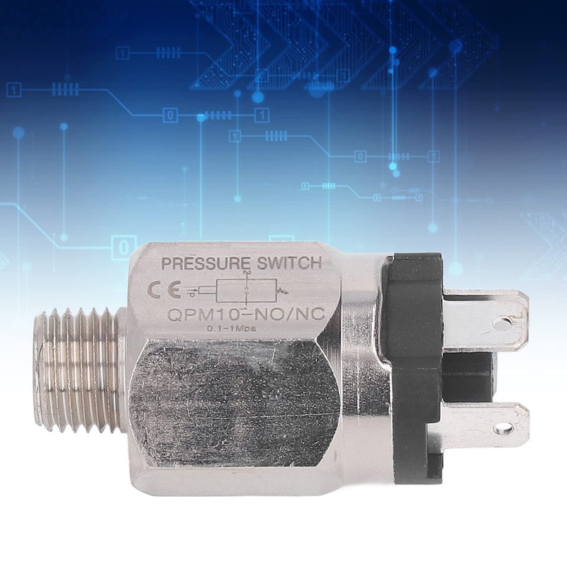 Garosa 1/4 Inch Thread Pneumatic Adjustable Diaphragm Pressure Switch Normally Open/Closed Stainless Steel Rubber for Air Compressor Water Control Systems