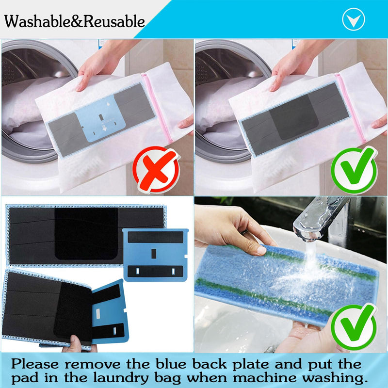 8 Pack Upgraded M6 Wet Mopping Pads for iRobot Braava Jet M6 Series (6110) (6012) (6112) (6113) Ultimate Robot Mops, New Sticky Design, Detachable, Washable and Reusable M6 Pads Accessories Parts 8 Pads-Upgraded