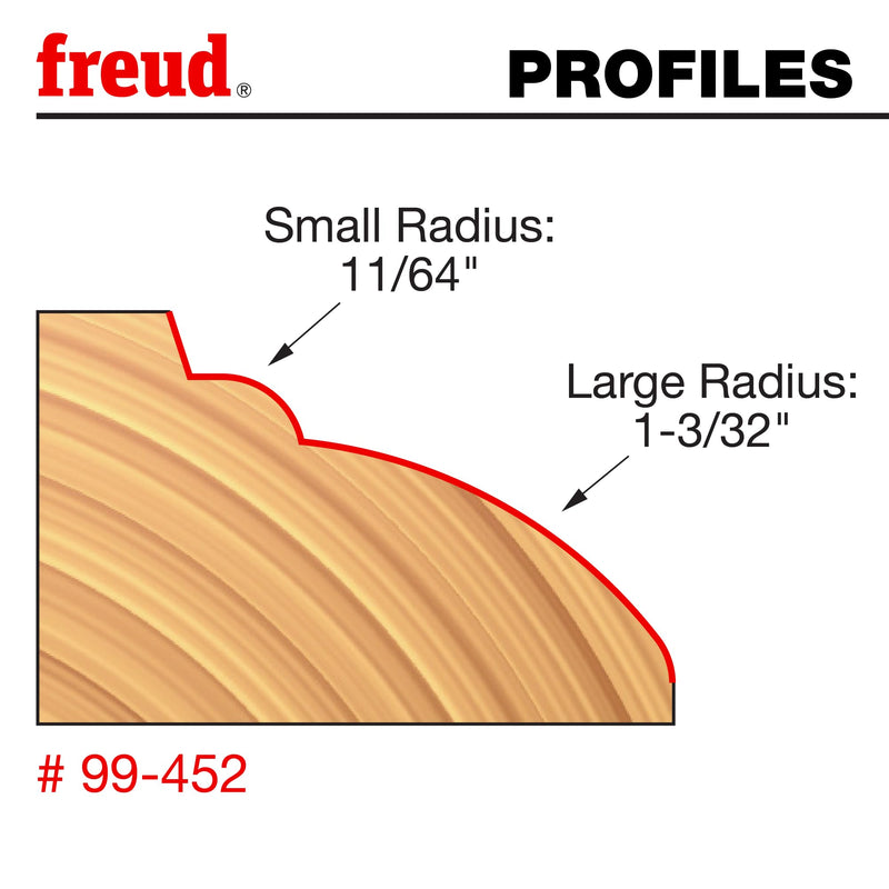 Freud 99-452: 2-5/8" (Dia.) Table Edge & Handrail Bit with 1/2" Shank