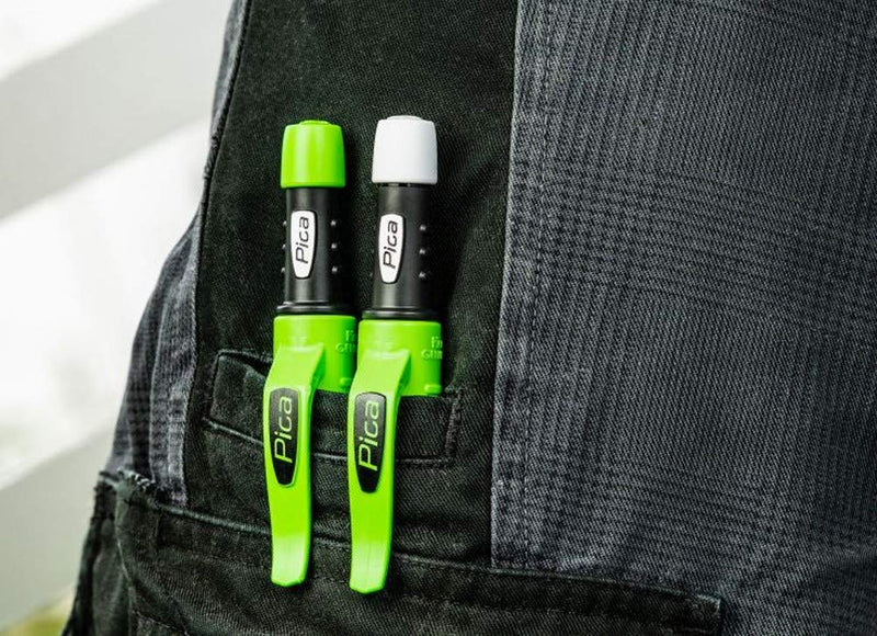 Pica 55010 Marker Pen Set for Carpenters, Carpenter's Pencil - for Wood, Metal, Ceramic, Glass, etc. - with Bag