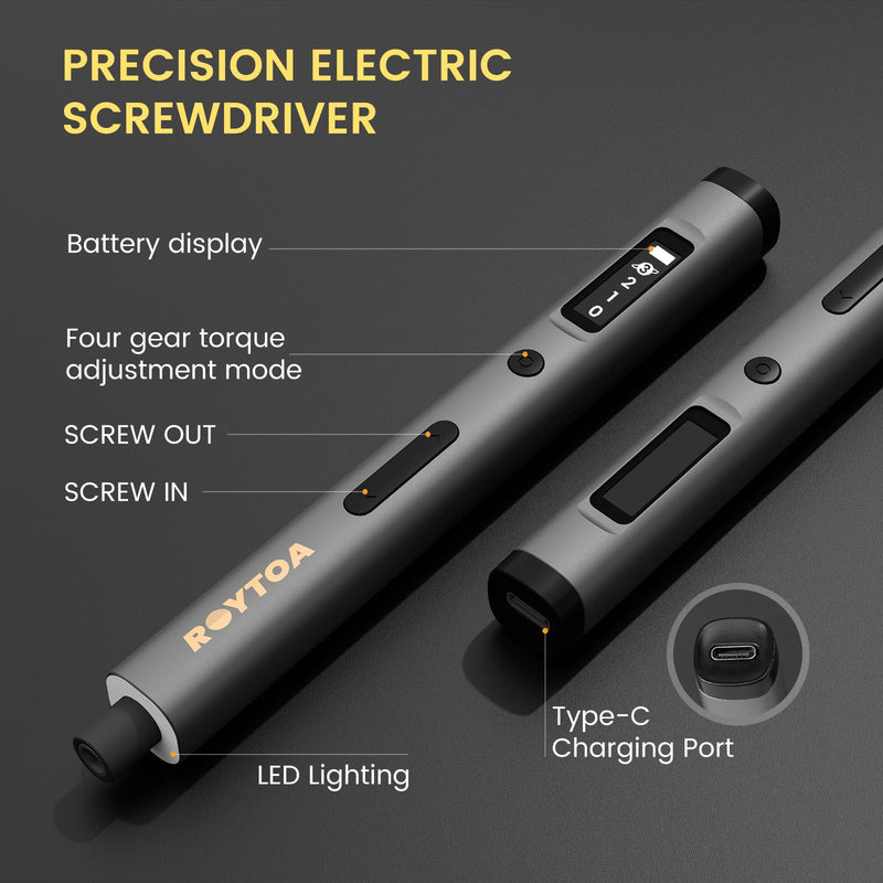 81-in-1 Mini Electric Screwdriver Set with 4 Torque Settings，3.7V Precision Screwdriver Set,500mAh Battery Cordless Screwdriver Repair Tool Set for,Electronics,Watches,Glasses,Cameras