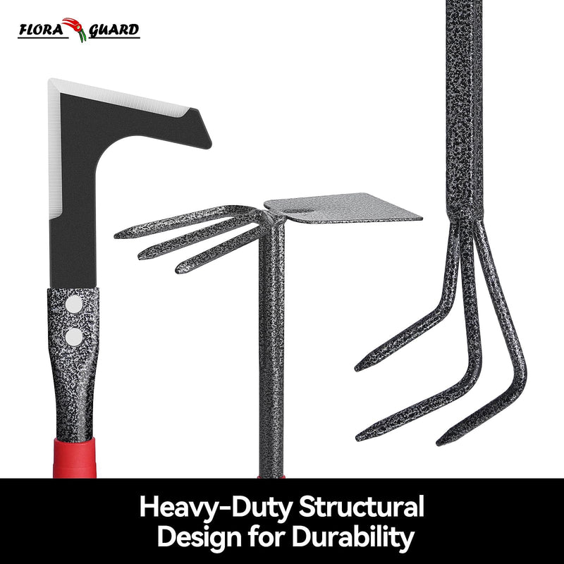 FLORA GUARD FLORA GUARD Garden Tool Set， 6 Piece Heavy Duty, Large Size Gardening Hand Tools, Sturdy & Durable, Classic Utility Gardening Gift for Seniors and Women Garden Tools 6-Piece