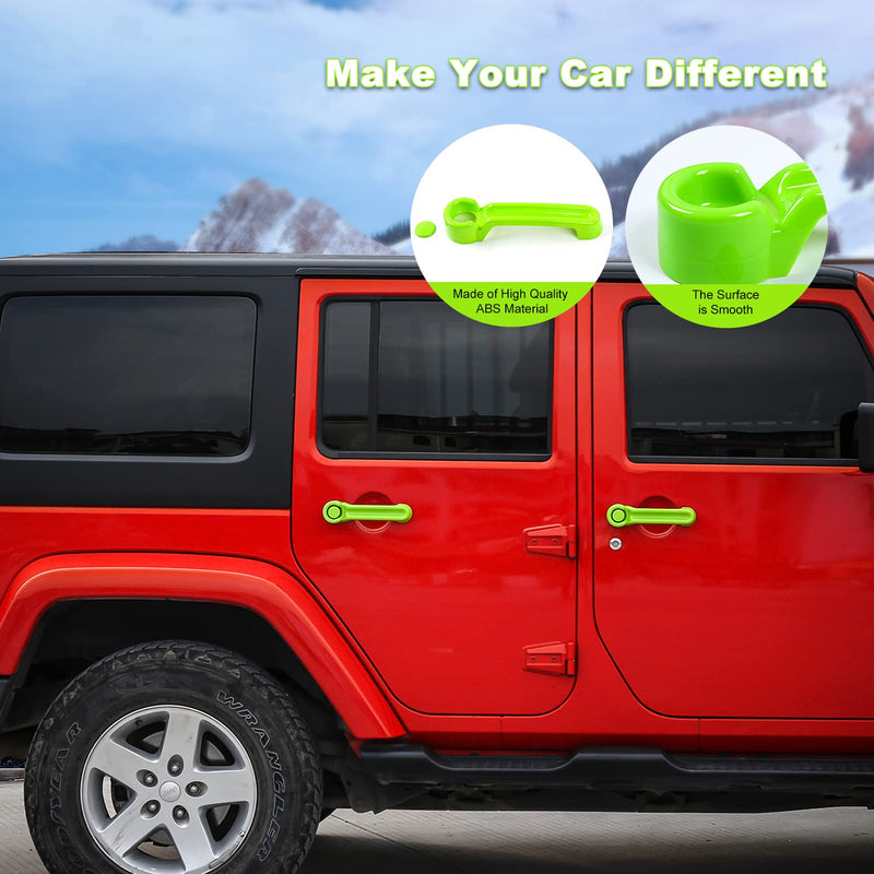 Door Handle Cover & Tailgate Handle Cover Inserts for 2007-2018 Jeep Wrangler JKU 4 Door/ 2008-2012 Jeep Liberty / 2007-2011 Dodge Nitro(Green Green