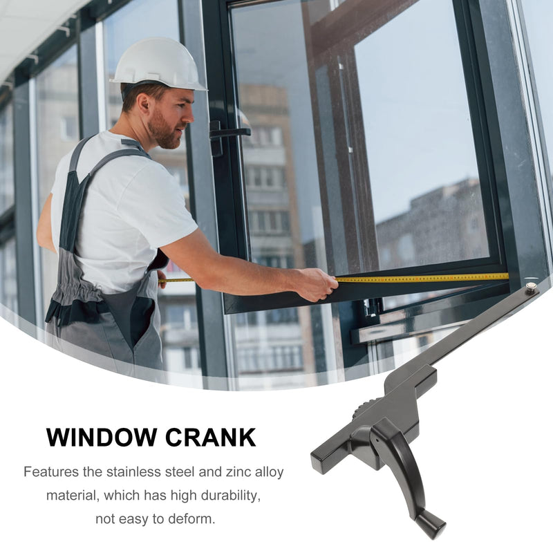OSALADI Left Hand Casement Window Opener 12 Inch Zinc Alloy Single Arm Crank Manual Window Hardware for Vertical Sliding and Top-Hung Windows