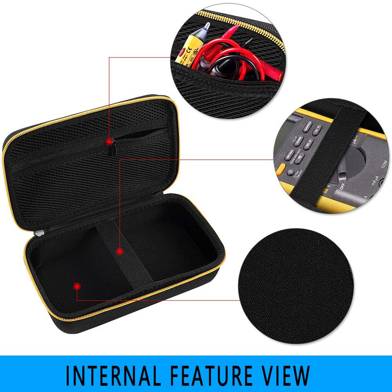 Comecase Hard Carrying Case for Fluke 87-V/ 87V Max/ 88V/ 15B+/ 17B+ and More Digital Multimeter, Protective Travel Storage Bag - Black