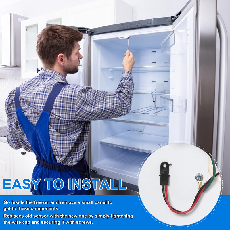 297018400 Fridge Sensors, Freezer Temperature Sensor Compatible with Freezer Thermistor Electrolux Frigidaire Fridge, Replace# 25314772100, PS977306 1064363 7297018400 AH977306 EA977306