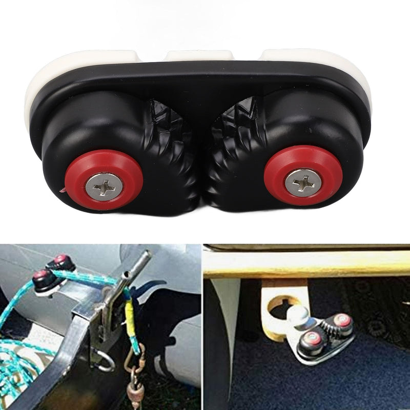 Aramox Compact and Lightweight Boat Cam Cleat, Stainless Steel ABS, Kayak Sailboat Canoe Dinghy, Fast Entry Cleat for Line Sizes Upto 5and8 Inch with Progressive Teeth
