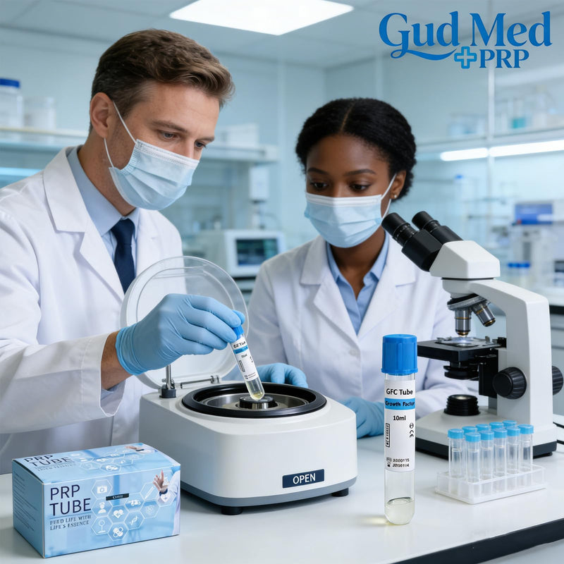 10 Pack Lab-Grade GFC Glass Tubes 10 mL with Separation Gel, Sterile Individually Wrapped, for Research Use Only by GudMedPRP