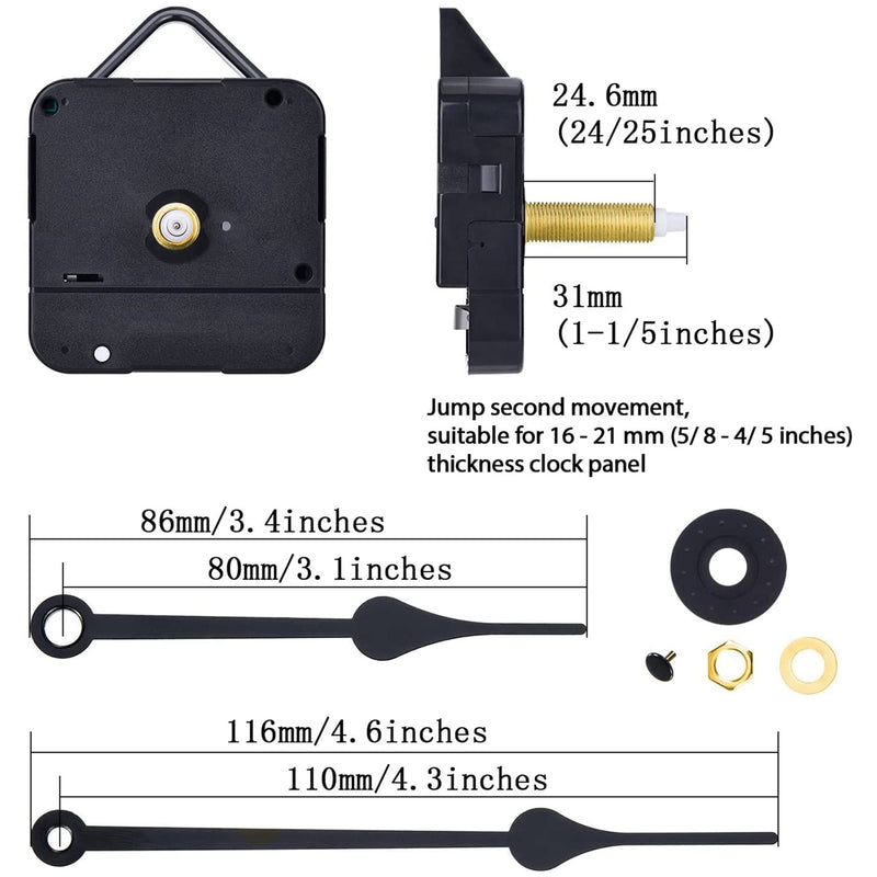 Mudder Long Shaft Movement, 4/5 Inch Maximum Dial Thickness, 1-1/5 Inch Total Wave Thickness