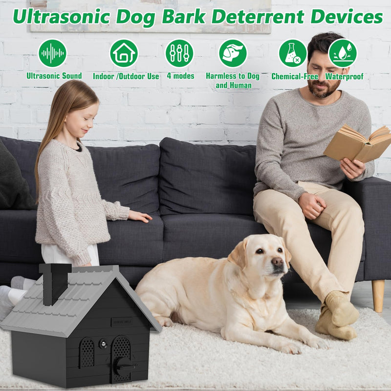 Mimo Style Dog Bark Deterrent Devices, Anti Barking Device for Dogs, Dog Barking Silencer up to 50 FT, Ultrasonic Dog Barking Control Device, Bark Box Indoor Outdoor Use(Black) black