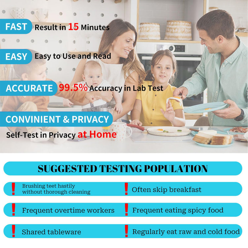H Pylori Test Kit, 4 PCS Helicobacter Pylori Stool Test Kits at Home, H. Pylori Test H-Pylori Stool (Antigen) Self-Test for Home Use, Results in 10-15 Minutes