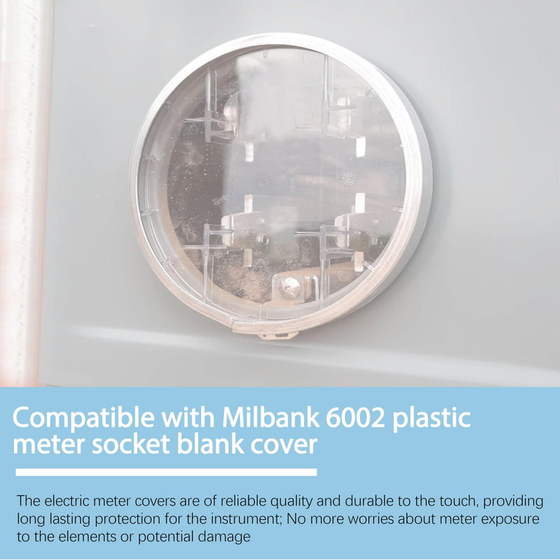Electric Meter Covers for Milbank 6002 Plastic Meter Socket Blank Clear Cover，Replacement for 6002 Plastic Electric Meter Cover Plate (1 Pack) 1 Pack