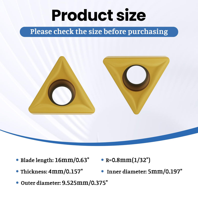 20Pcs TCMT32.52 TCMT16T308 Carbide Turning Inserts, Replacement Turning Inserts Cutting Tools for Steel Parts and Stainless Steel, Lathe Turning Tools for STFCR Turning Tool Holder 20