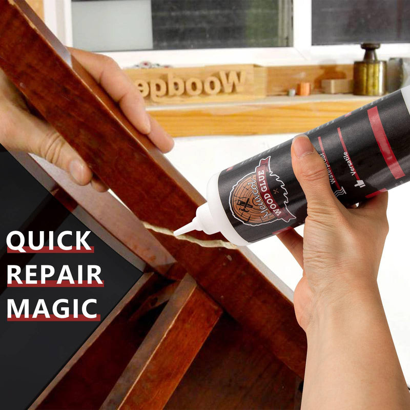 Wood Glue, Strongest Glue for Woodworking, Waterproof Clear Wood Glue for Furniture Heavy Duty, Interior & Exterior Furniture Glue for Crafts, Furniture, Baseboard, cabinets, Door (150g) 150g