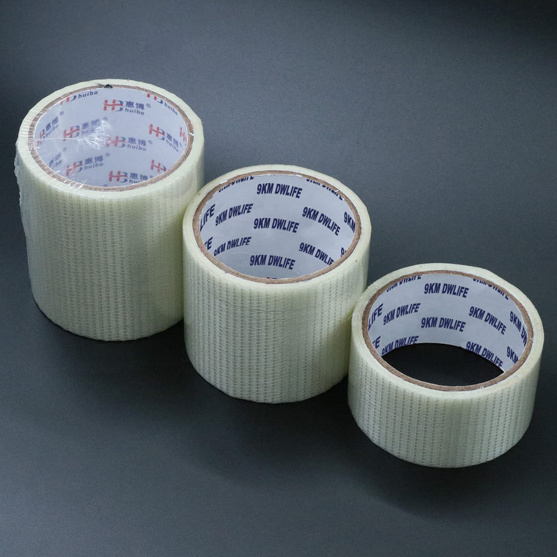 9KM DWLIFE Kite Ripstop Repair Tape 5cm-10cm Bi-Directional Fiberglass Filament Tape Clear Waterproof Strong High Adhesion Tear UV Resistance for Tent Sail Awning RV Camper Packing Fabric 32FT x 1.97in / 10M x 5cm