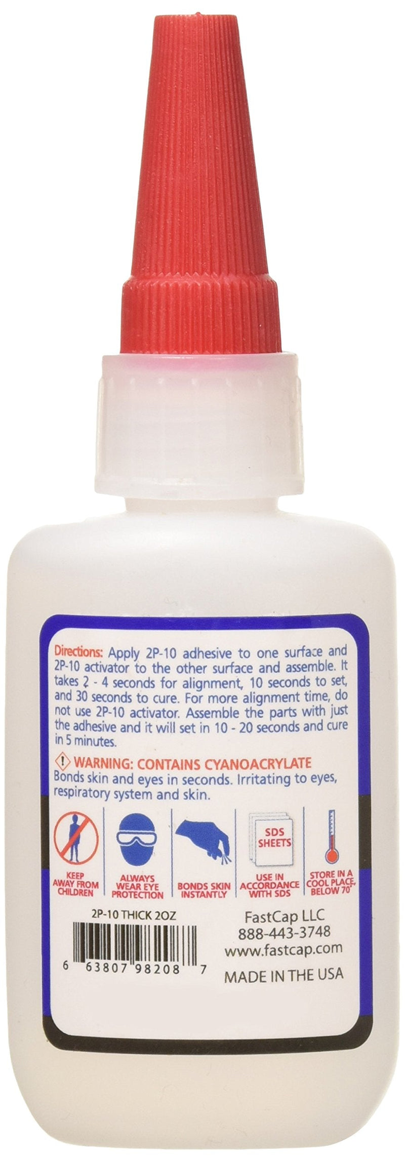 FastCap 2P-10 Professional Thick Wood Adhesive Glue - Ideal for Wood Works - All Purpose Application - 4000 PSI Tensile & Sheer - 2 oz. - 80208 2.25 Ounce (Pack of 1) Refill