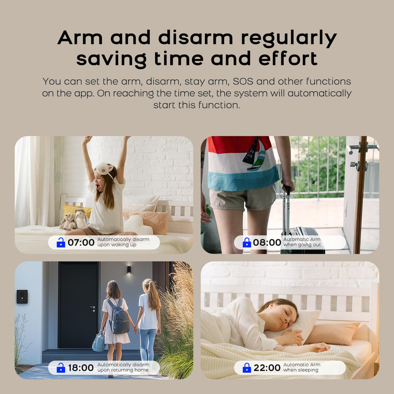 PGST WiFi Home Alarm System,2.4" Colorful Screen Home Security System,8 Pieces Wireless Burglar Door Alarm Kits,Motion Detectors,Siren,4G SMS/Phone Tuya APP Instant Alerts for Home,Villa,Apartment 8 PIECE KITS