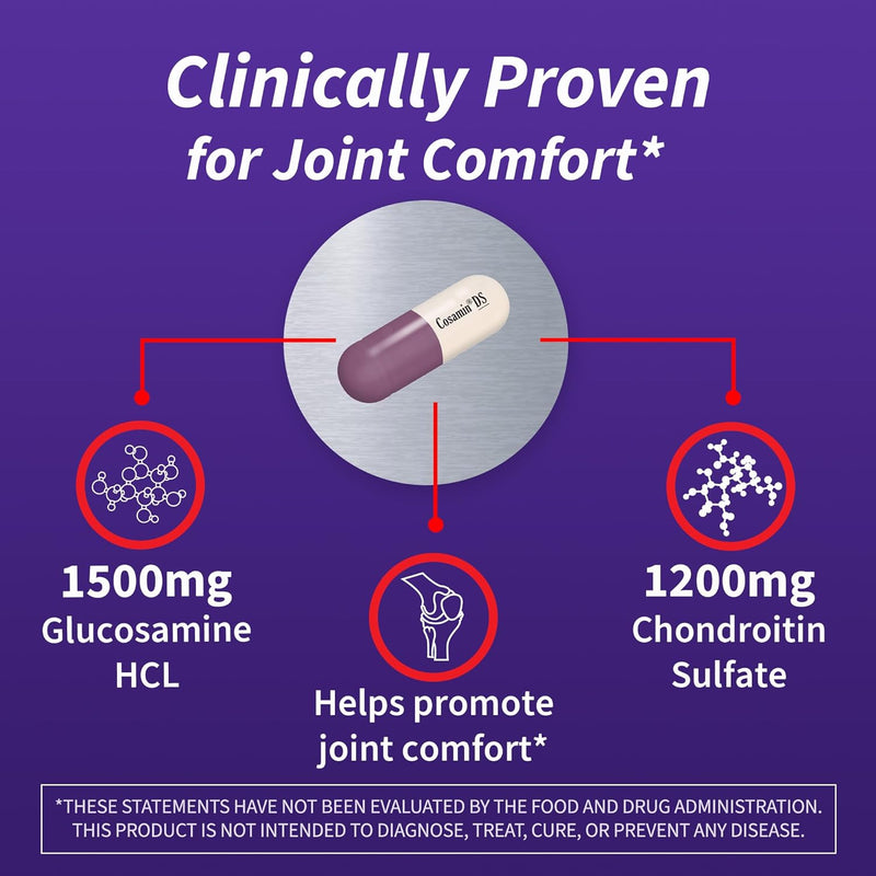 Cosamin DS #1 Researched Glucosamine & Chondroitin Joint Health Supplement, 180 Capsules