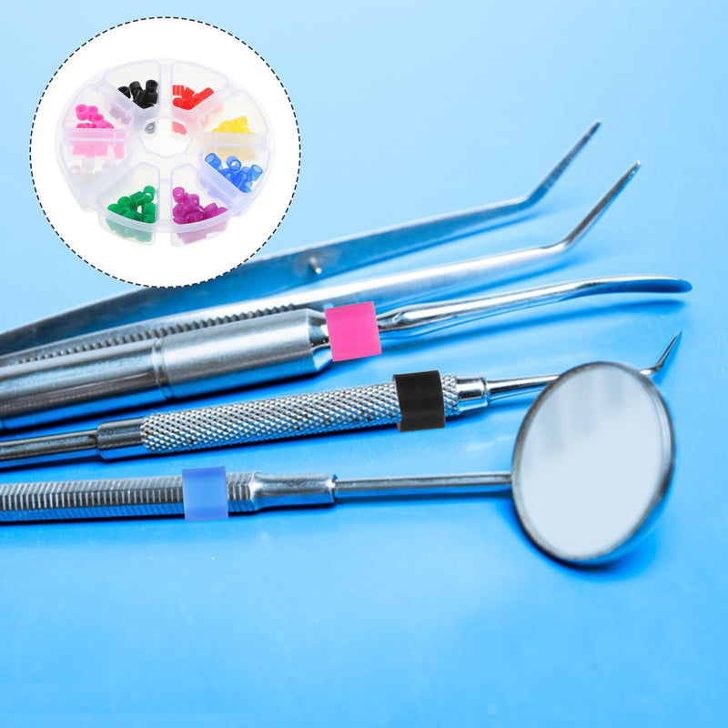 Healifty 160pcs Silicone Dental Code Rings Instrument Color Code Rings 4x6x5mm