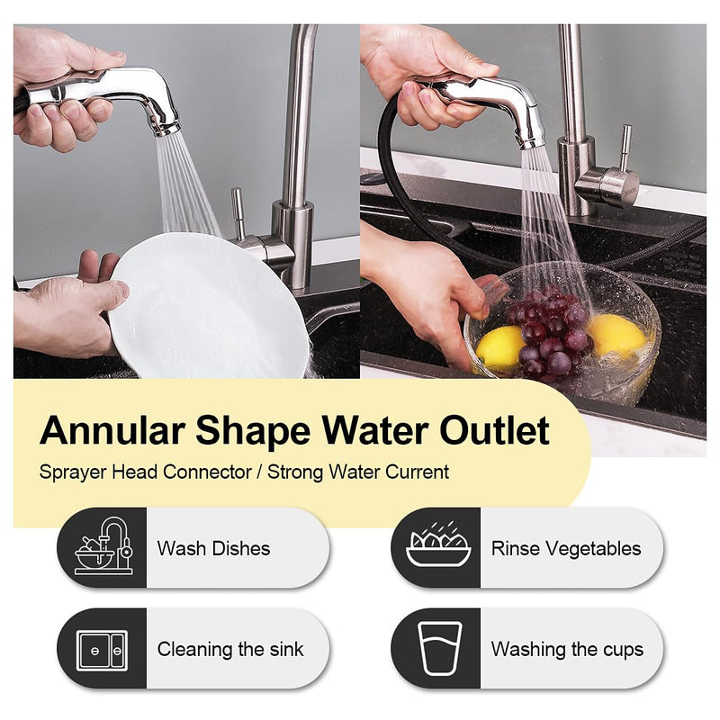 Kitchen Replacement Side Sprayer Compatible with Moen Universal Chrome Sink Hose Attachment for Faucet, Use with Kitchen Sink Faucets Parts, 179108